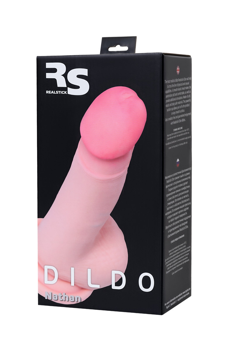 Реалистичный фаллоимитатор TOYFA RealStick Elite DILDO, TPR, телесный, 18,5 см 982004